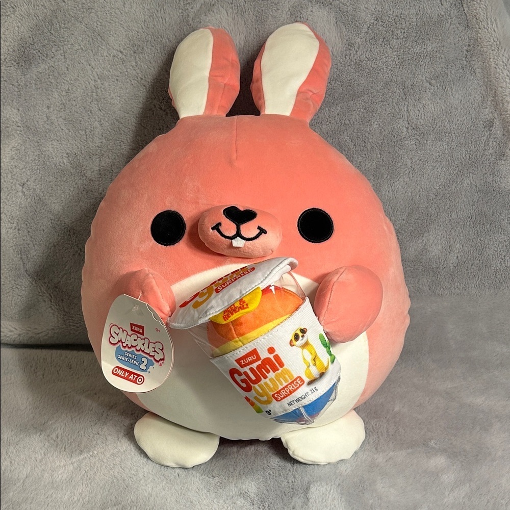 Zuru Snackles “Chrissie” Pink Bunny Plush with Snack Toy Target Collaboration
